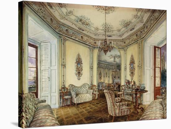 Interior view of the Salon of a Castle in Obertwaltersdorf-Alt Rudolf-Stretched Canvas
