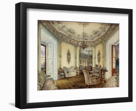 Interior view of the Salon of a Castle in Obertwaltersdorf-Alt Rudolf-Framed Giclee Print