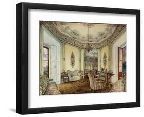 Interior view of the Salon of a Castle in Obertwaltersdorf-Alt Rudolf-Framed Giclee Print