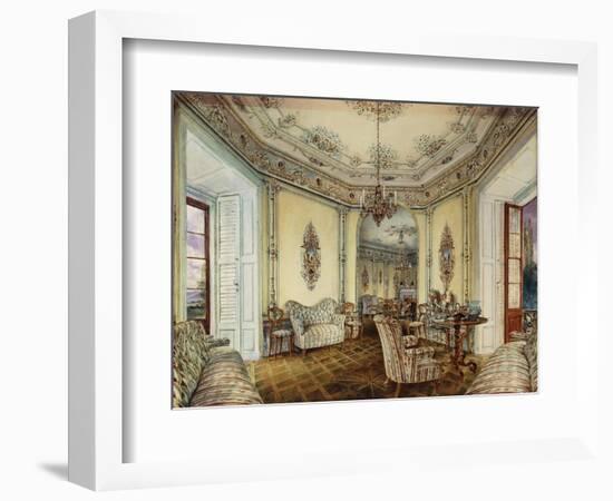 Interior view of the Salon of a Castle in Obertwaltersdorf-Alt Rudolf-Framed Giclee Print