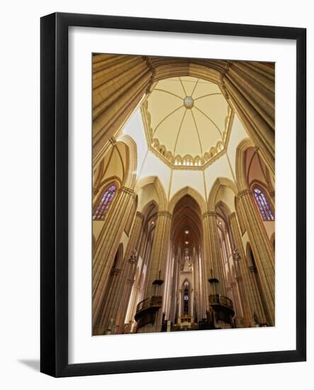 Interior view of the Sao Paulo See Metropolitan Cathedral, Praca da Se, City of Sao Paulo, State of-Karol Kozlowski-Framed Photographic Print