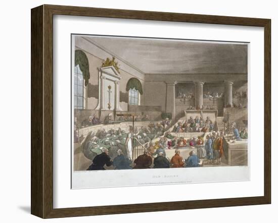 Interior View of the Sessions House, Old Bailey, with a Court in Session, City of London, 1809-Joseph Constantine Stadler-Framed Giclee Print