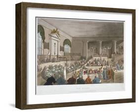 Interior View of the Sessions House, Old Bailey, with a Court in Session, City of London, 1809-Joseph Constantine Stadler-Framed Giclee Print