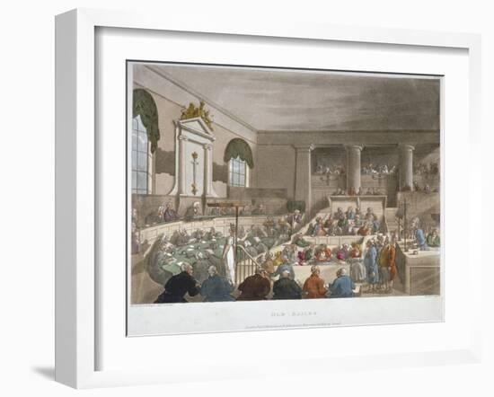 Interior View of the Sessions House, Old Bailey, with a Court in Session, City of London, 1809-Joseph Constantine Stadler-Framed Giclee Print