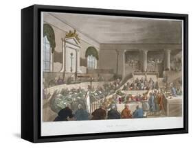 Interior View of the Sessions House, Old Bailey, with a Court in Session, City of London, 1809-Joseph Constantine Stadler-Framed Stretched Canvas