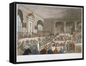 Interior View of the Sessions House, Old Bailey, with a Court in Session, City of London, 1809-Joseph Constantine Stadler-Framed Stretched Canvas