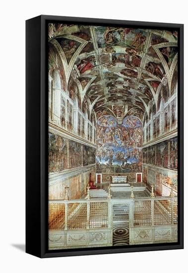 Interior View of the Sistine Chapel-Italian School-Framed Stretched Canvas
