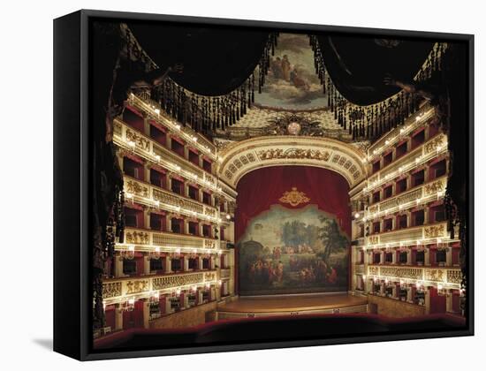 Interior View of the Stage of the San Carlo Theatre in Naples-null-Framed Stretched Canvas