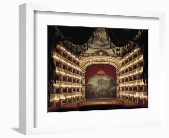 Interior View of the Stage of the San Carlo Theatre in Naples-null-Framed Giclee Print