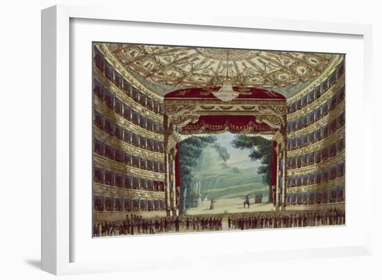 Interior View of the Teatro Alla Scala in Milan, ca. 1830-null-Framed Giclee Print