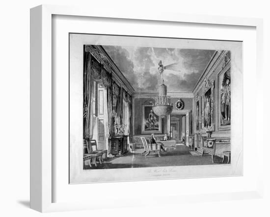 Interior View of the West Ante-Room in Carlton House, Westminster, London, 1818-RG Reeve-Framed Giclee Print