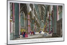 Interior View of Westminster Abbey, London, C1755-null-Mounted Giclee Print