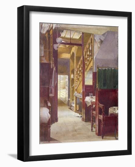 Interior View Showing the Staircase at the Cock Tavern, Fleet Street, City of London, 1881-John Crowther-Framed Giclee Print