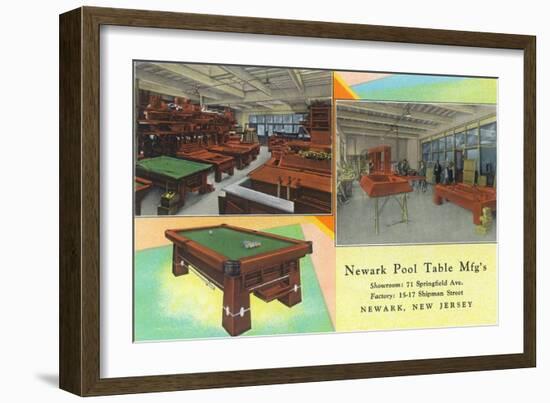 Interior Views of Newark Pool Table Manufacturers - Newark, NJ-Lantern Press-Framed Art Print