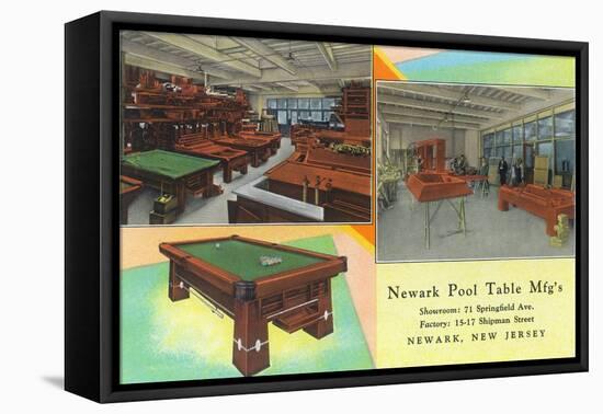 Interior Views of Newark Pool Table Manufacturers - Newark, NJ-Lantern Press-Framed Stretched Canvas