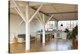 Interior Wide Loft, Beams and Wooden Floor-zveiger-Stretched Canvas