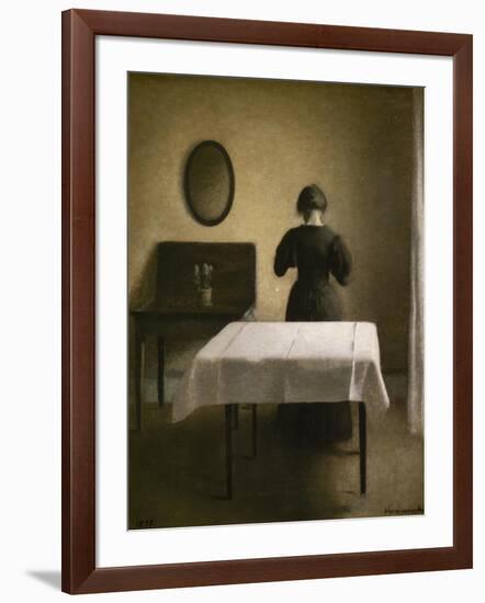 Interior with a back woman, 1898-Vilhelm Hammershoi-Framed Giclee Print