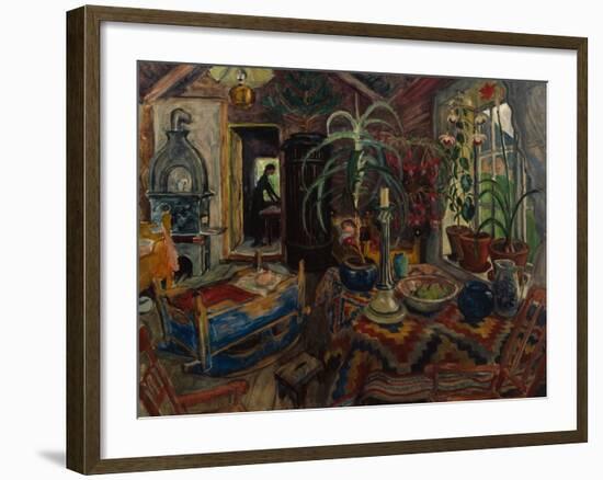 Interior with a Cradle, circa 1925-Nikolai Astrup-Framed Giclee Print