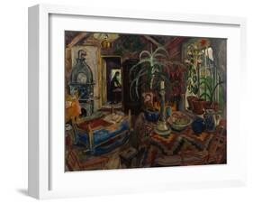 Interior with a Cradle, circa 1925-Nikolai Astrup-Framed Giclee Print