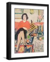 Interior with a Figure-George Leslie Hunter-Framed Giclee Print