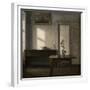 Interior with a flower port, Bredgade 25, 1910-11-Vilhelm Hammershoi-Framed Giclee Print