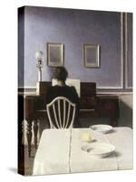 Interior with a Girl at the Clavier, 1901-Vilhelm Hammershoi-Stretched Canvas