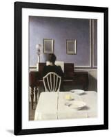 Interior with a Girl at the Clavier, 1901-Vilhelm Hammershoi-Framed Giclee Print