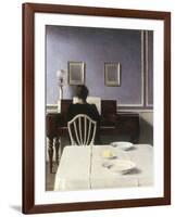 Interior with a Girl at the Clavier, 1901-Vilhelm Hammershoi-Framed Giclee Print