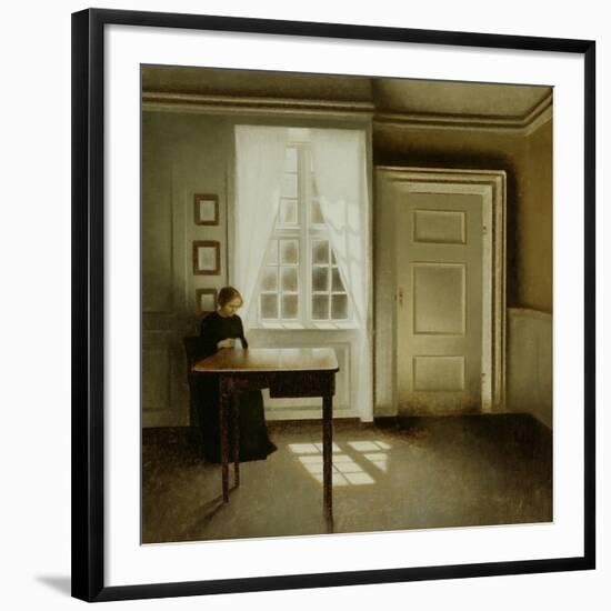 Interior with a Lady, 1901-Vilhelm Hammershoi-Framed Giclee Print