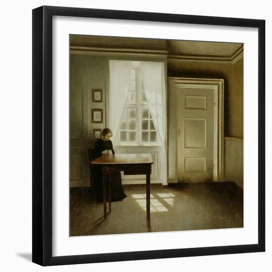 Interior with a Lady, 1901-Vilhelm Hammershoi-Framed Giclee Print