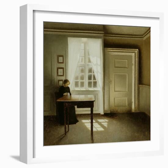 Interior with a Lady, 1901-Vilhelm Hammershoi-Framed Giclee Print