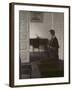 Interior with a Lady Reading, c.1900-Vilhelm Hammershoi-Framed Giclee Print