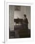 Interior with a Lady Reading, c.1900-Vilhelm Hammershoi-Framed Giclee Print