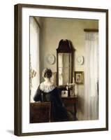 Interior with a Seated Woman by a Window-Carl Holsoe-Framed Giclee Print