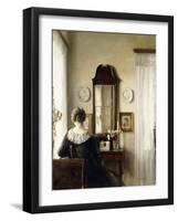 Interior with a Seated Woman by a Window-Carl Holsoe-Framed Giclee Print