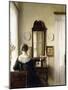 Interior with a Seated Woman by a Window-Carl Holsoe-Mounted Giclee Print