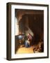 Interior with a Woman Eating Porridge-Gerard Dou-Framed Giclee Print