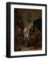 Interior with a Woman Feeding a Parrot, known as ‘The Parrot Cage’, C.1660-70-null-Framed Giclee Print