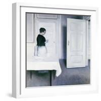 Interior with a Woman Reading a Letter, Strandgade 30-Vilhelm Hammershoi-Framed Giclee Print