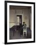 Interior with a Woman Seated on a White Chair-Vilhelm Hammershoi-Framed Giclee Print