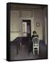 Interior with a Woman Seated on a White Chair-Vilhelm Hammershoi-Framed Stretched Canvas