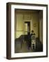 Interior with a Woman Seated on a White Chair-Vilhelm Hammershoi-Framed Giclee Print