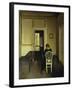 Interior with a Woman Seated on a White Chair-Vilhelm Hammershoi-Framed Giclee Print