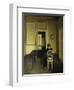 Interior with a Woman Seated on a White Chair-Vilhelm Hammershoi-Framed Giclee Print