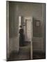 Interior with a woman standing-Vilhelm Hammershoi-Mounted Giclee Print