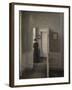 Interior with a woman standing-Vilhelm Hammershoi-Framed Giclee Print