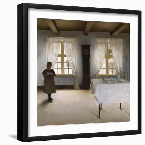 Interior with a Young Girl Serving Tea, 1901-Peter Ilsted-Framed Giclee Print