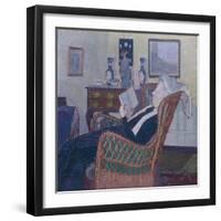 Interior with Artist's Mother 1917-18 (Oil on Canvas)-Harold Gilman-Framed Giclee Print