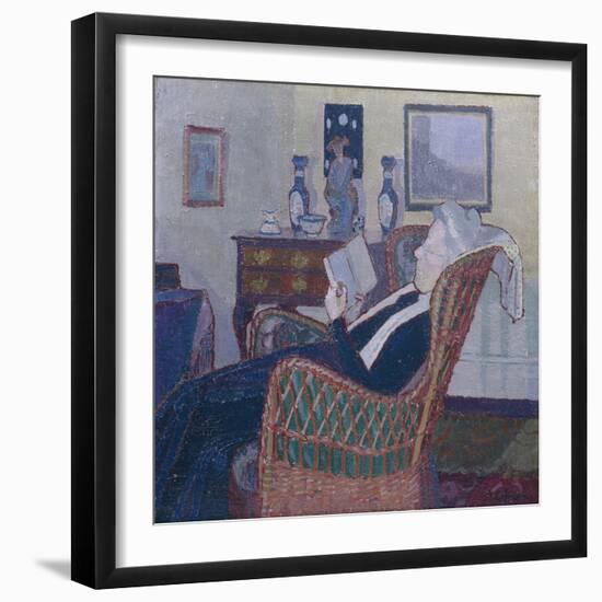 Interior with Artist's Mother 1917-18 (Oil on Canvas)-Harold Gilman-Framed Giclee Print