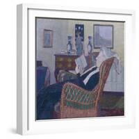 Interior with Artist's Mother 1917-18 (Oil on Canvas)-Harold Gilman-Framed Giclee Print